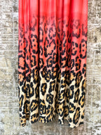 Picca's Coral Leopard Ombre Maxi Dress