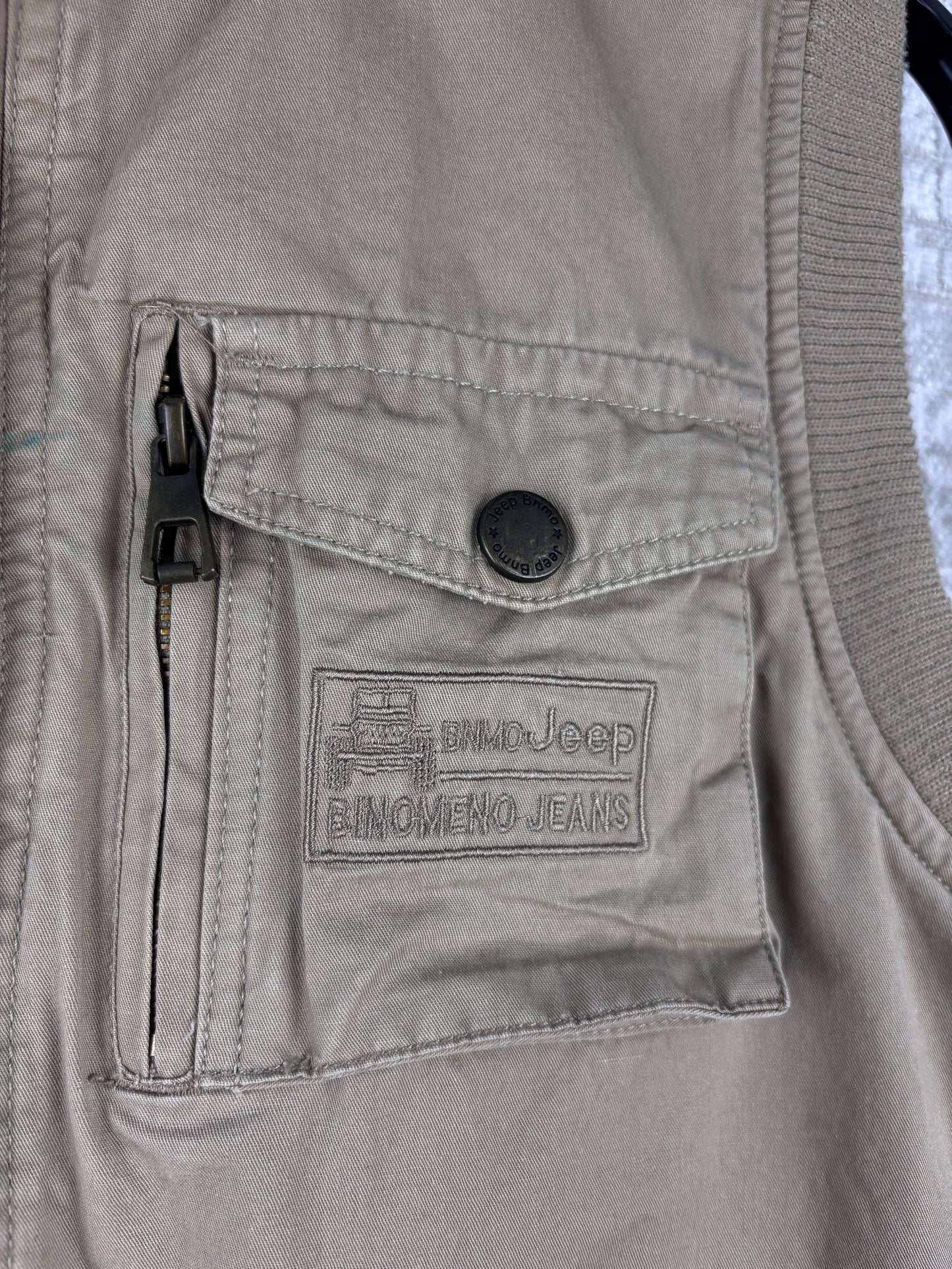 Mens Vintage Beige Khaki Utility Vest