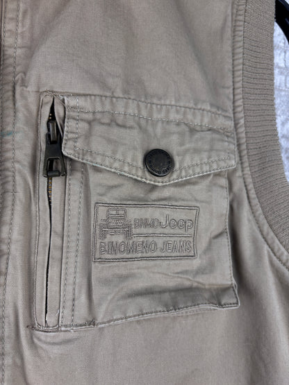 Mens Vintage Beige Khaki Utility Vest