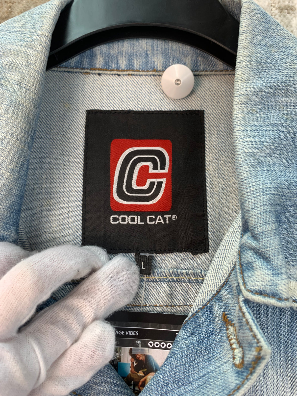 COOL CAT Mens Light Washed Jean Jacket