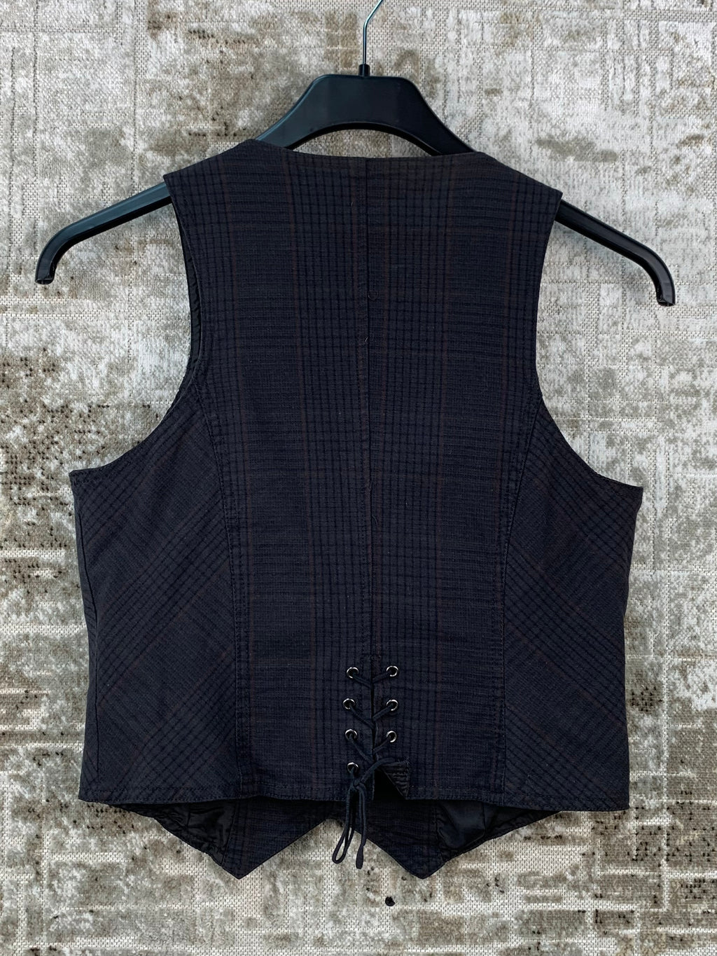 Womens Y2K KappAhl Black Checkered Vest