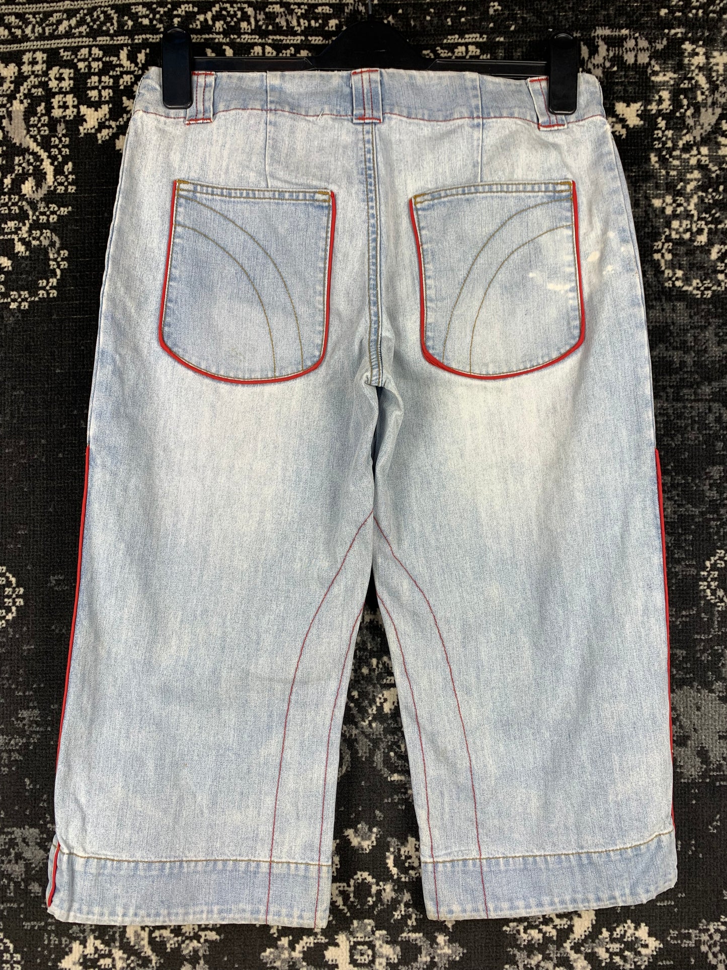 Unisex Vintage Light Blue Capri Jeans