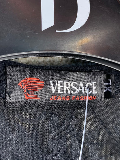 Women's Vintage Versace Black Rhinestoned Tank Top