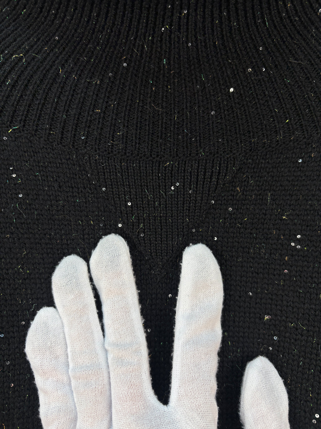 Salvatore Ferragamo Men's Black Speckle Knit Jumper