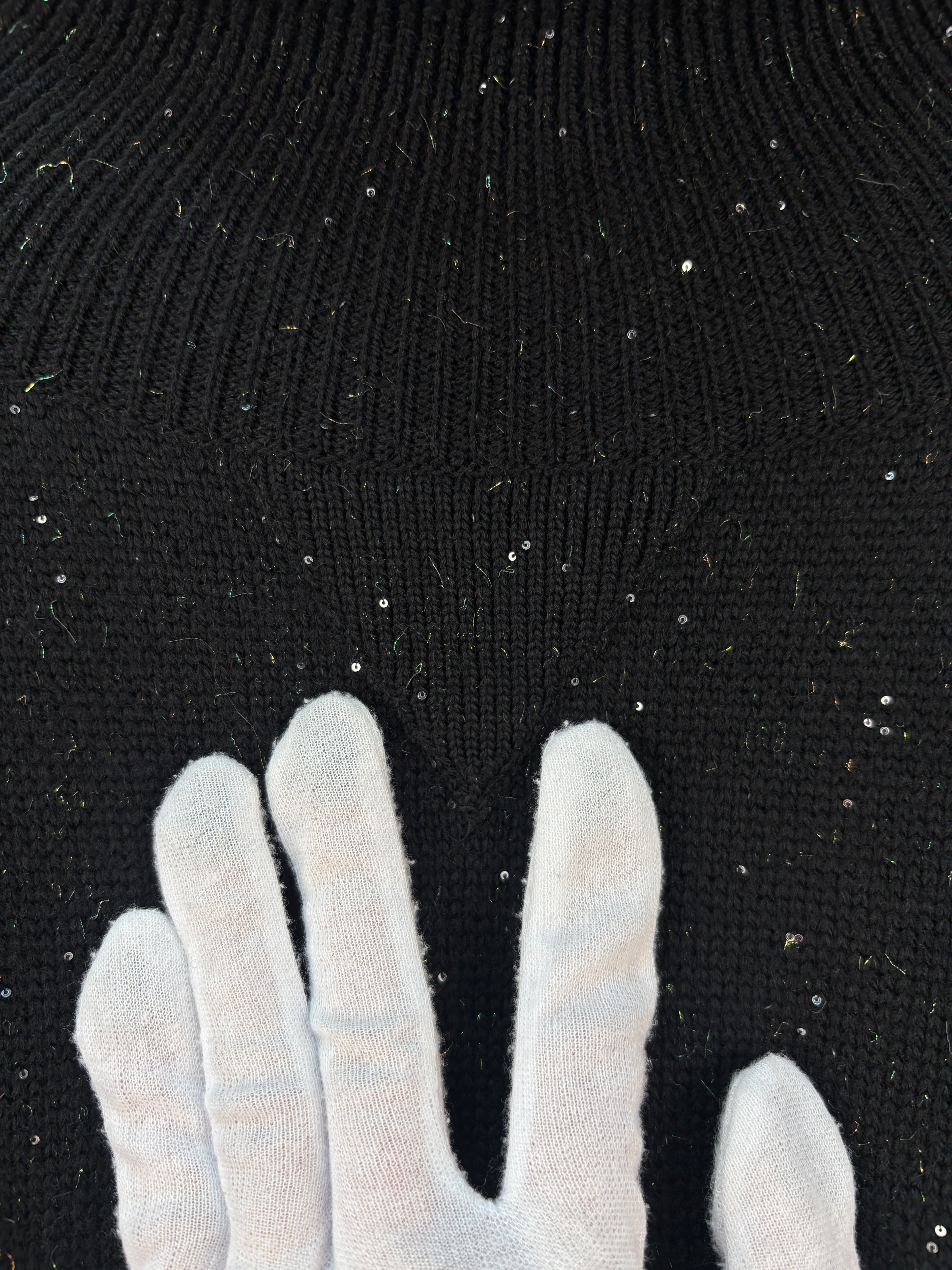 Salvatore Ferragamo Men's Black Speckle Knit Jumper
