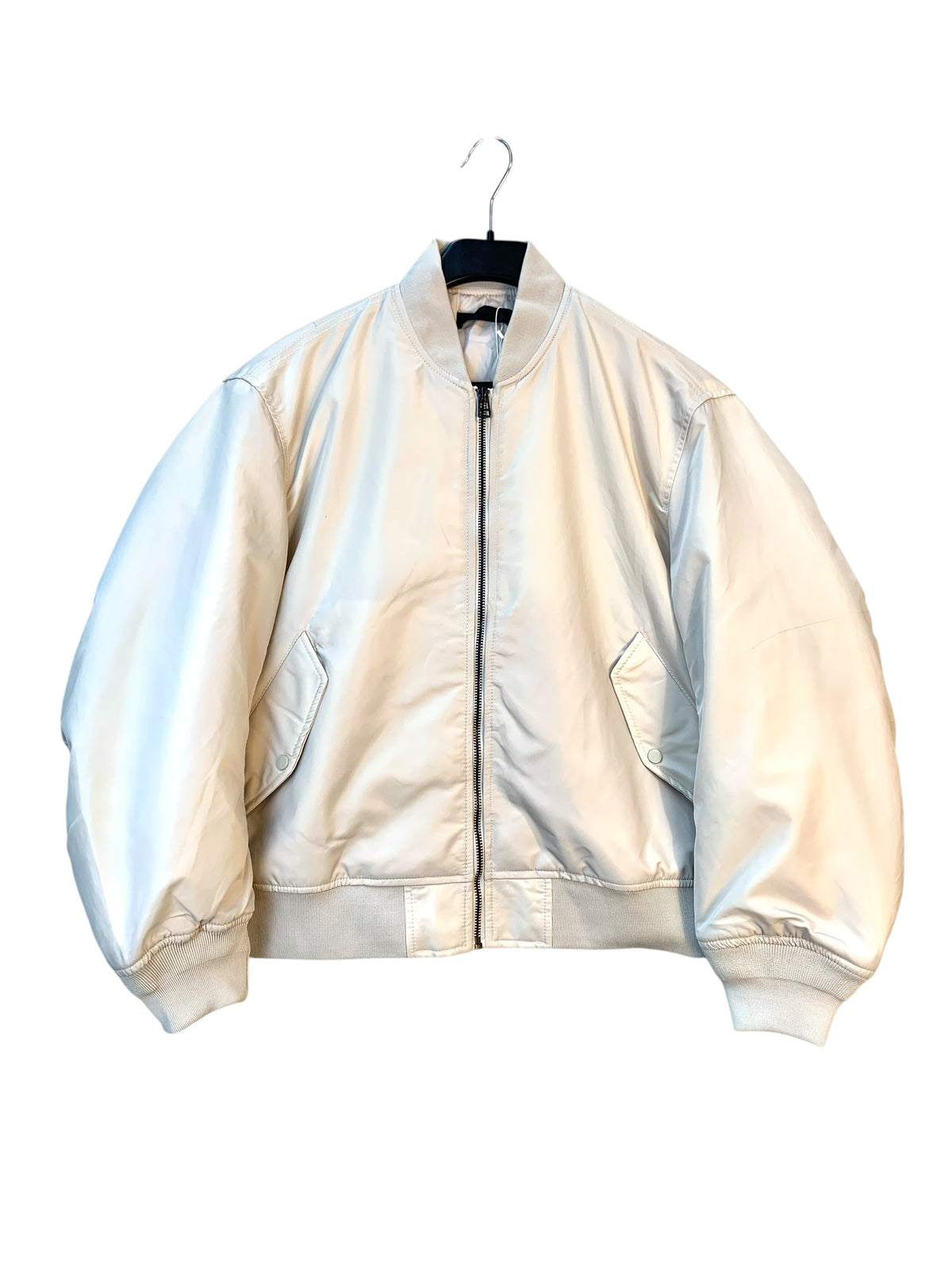 Cream Padded Bomber Jacket
