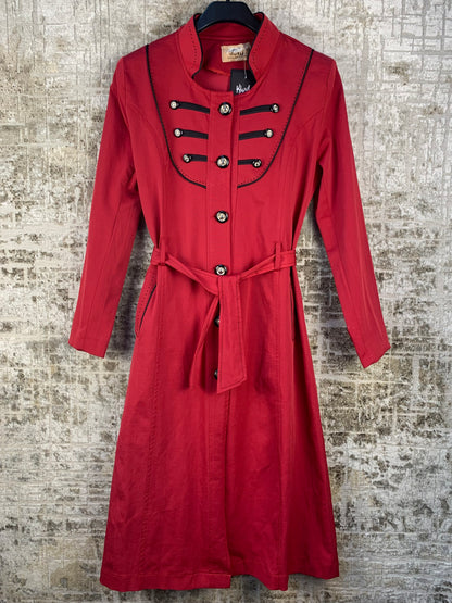 Womens Y2K Red Napoleon Military Coat