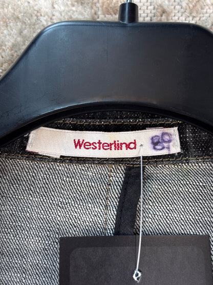 Women's Vintage Dark Grey Denim Blazer