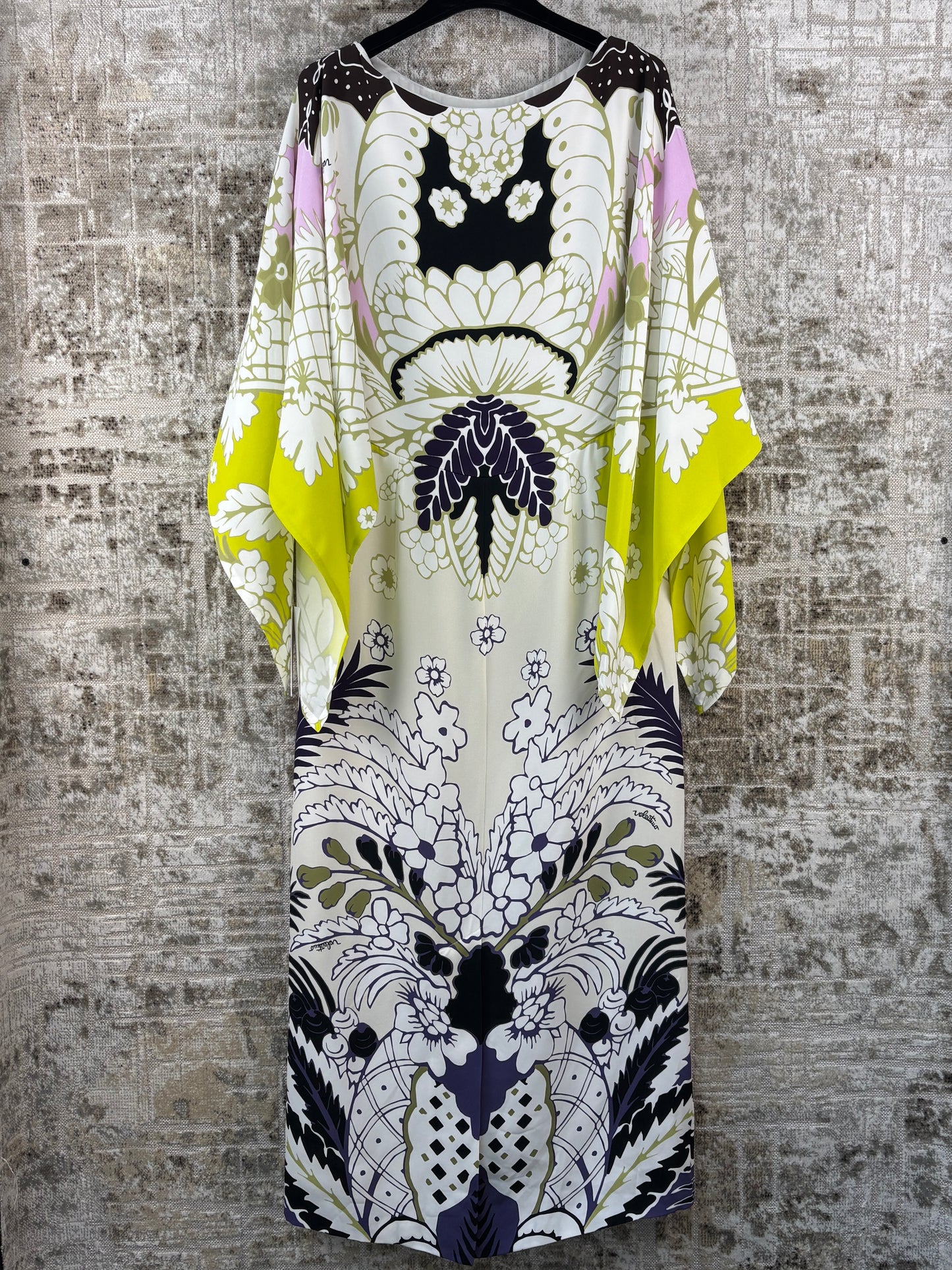 Valentino Garavani Tropical Word Arazzo Kaftan Dress