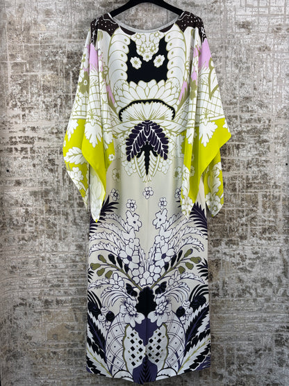 Valentino Garavani Tropical Word Arazzo Kaftan Dress
