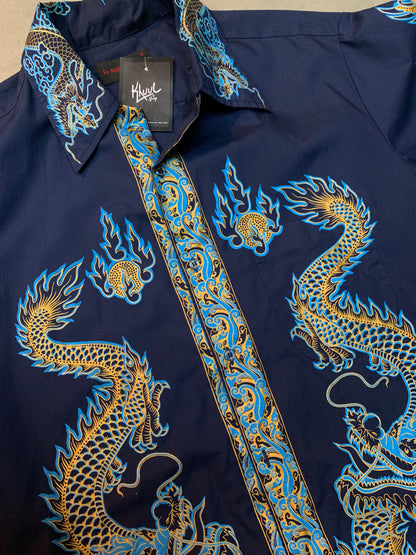 Vintage "for MAN of ACTION" Navy Blue Button Up Shirt