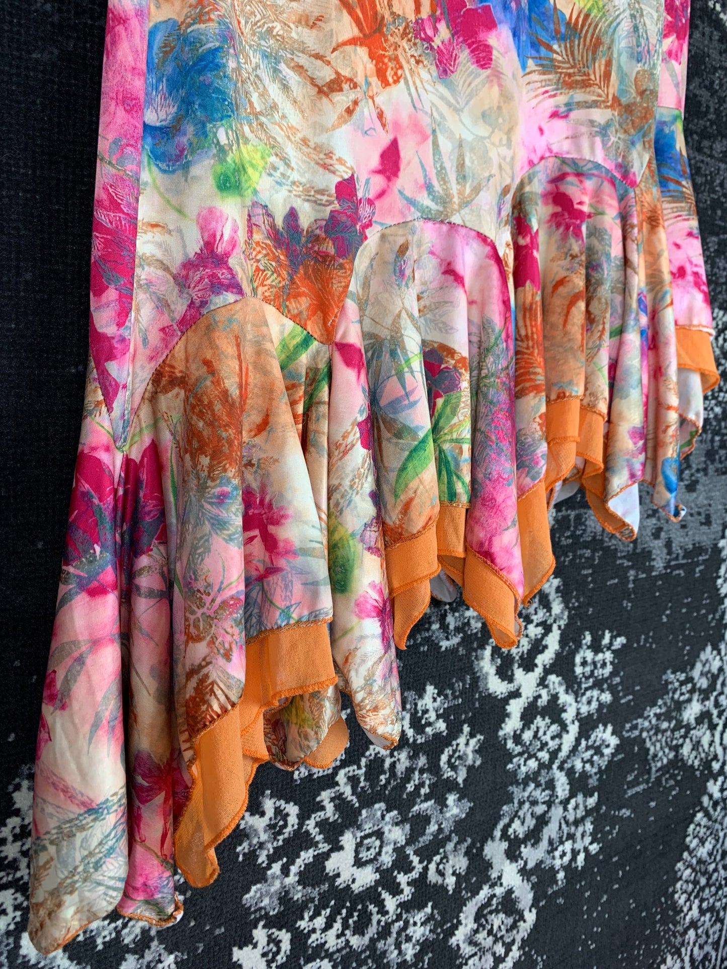 Y2K Women's Multicolor Floral Print Asymmetrical Skirt