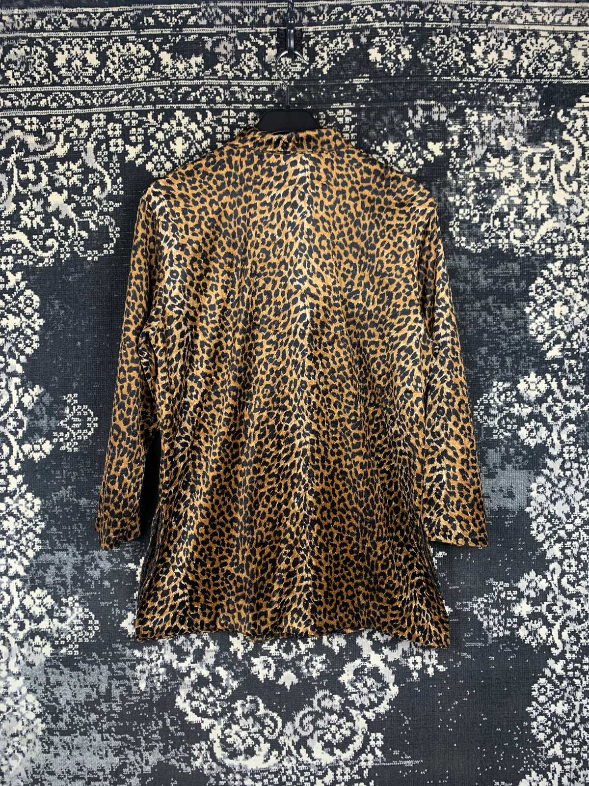 Vintage Women's Leopard Print Long Sleeve Zip-Up Jacket