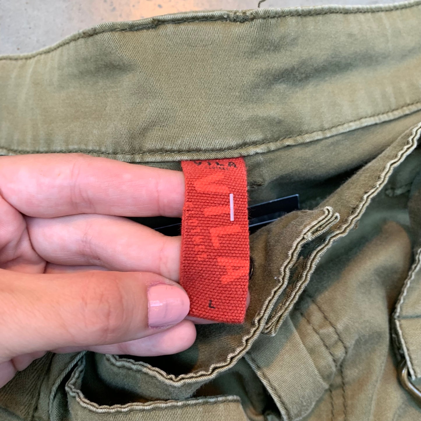 Vintage Olive Green Utility Shorts