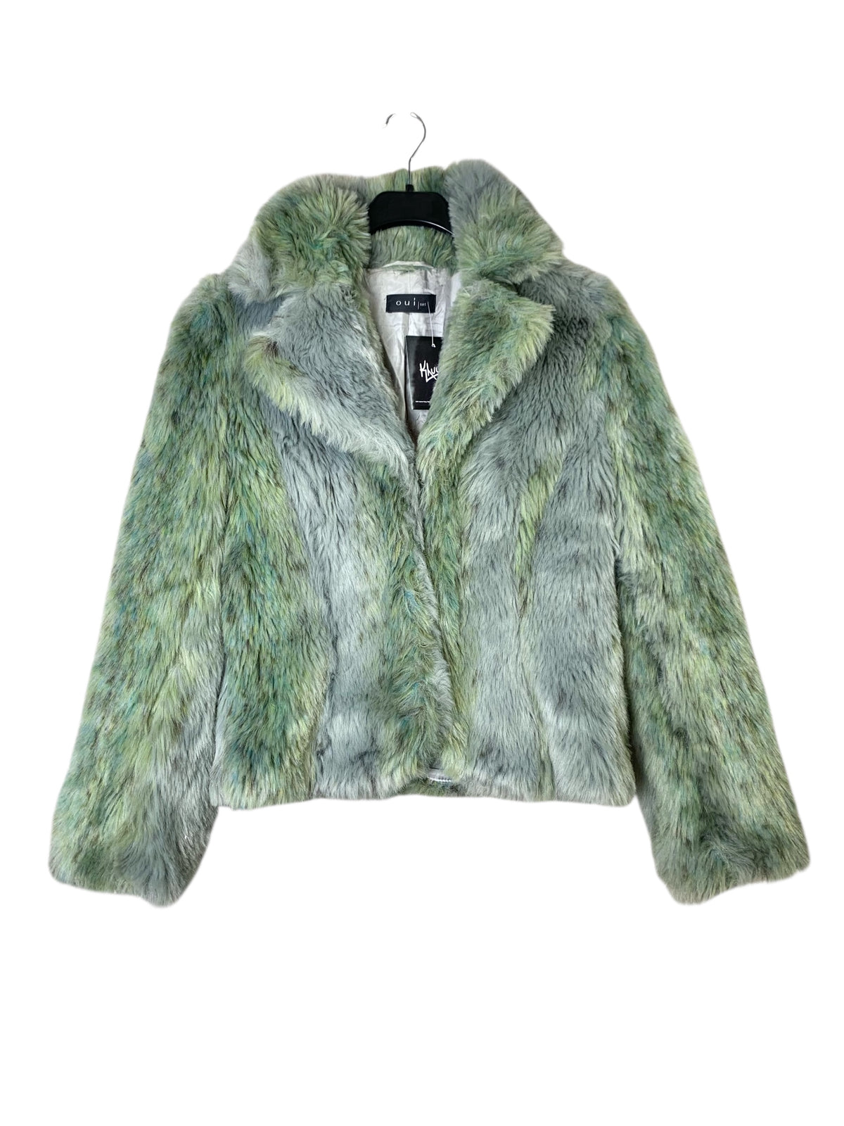 Oui Set Green Faux Fur Jacket