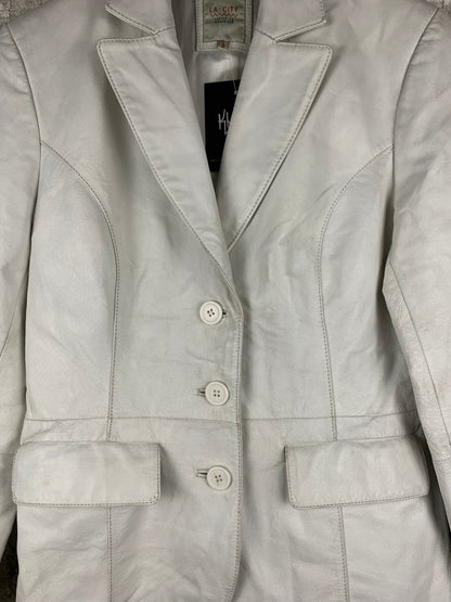 Vintage LA City White Leather Jacket