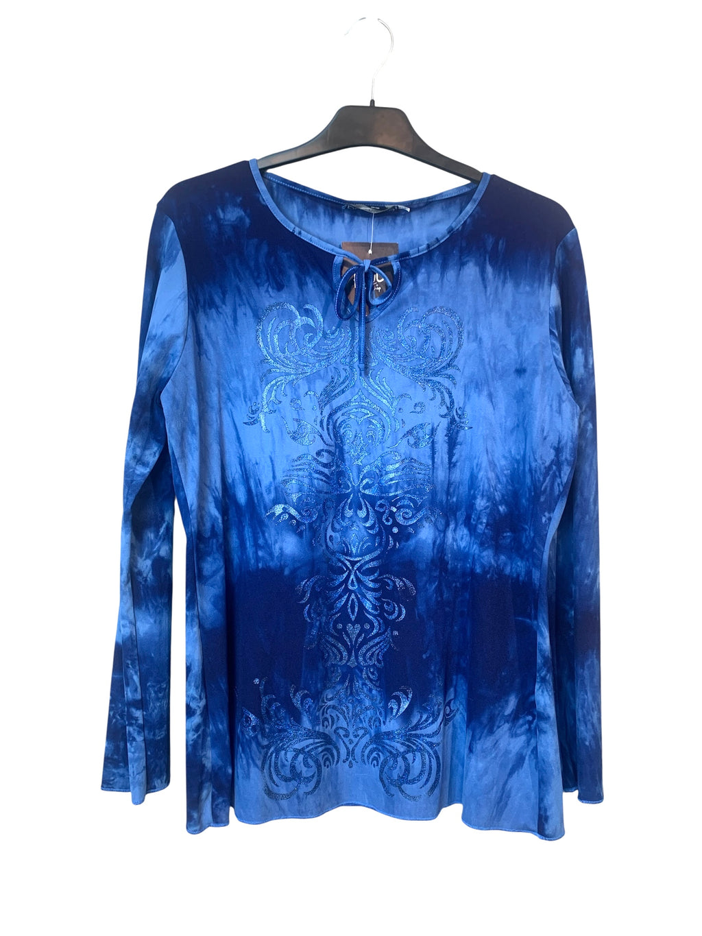 Pazzione Y2K Tie-Dye Glitter Long Sleeve Top