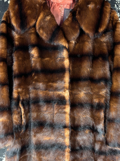 Women's Vintage Dark Brown Genuine MInk Fur Coat