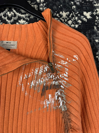 Jack & Jones Vintage Denim Y2K Style Ribbed Knit Sweater