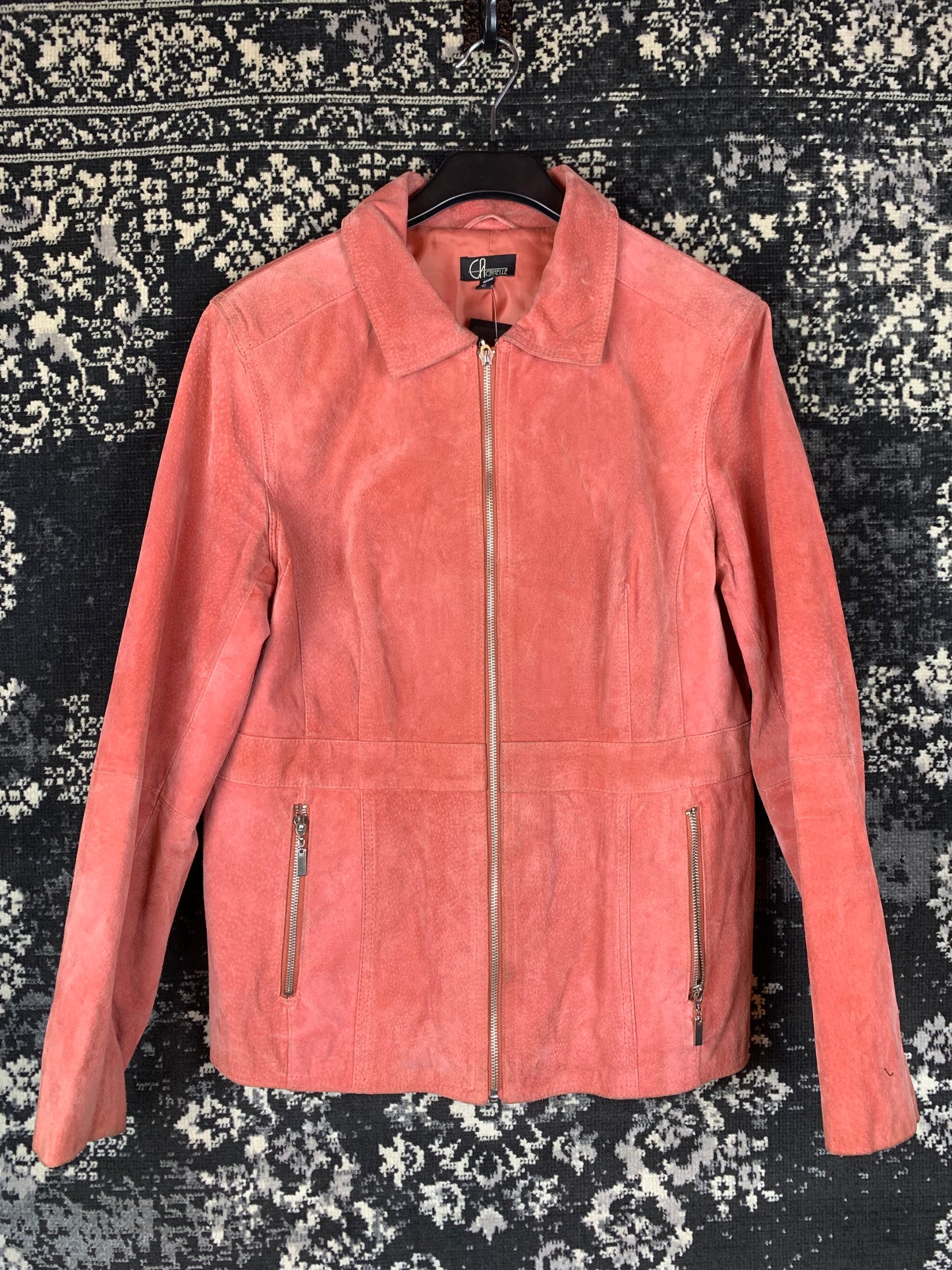 Arielle Red Suede Leather Jacket for Women