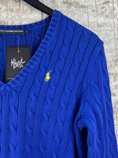 Vintage Unisex Ralph Lauren Sport Electric Blue Sweater