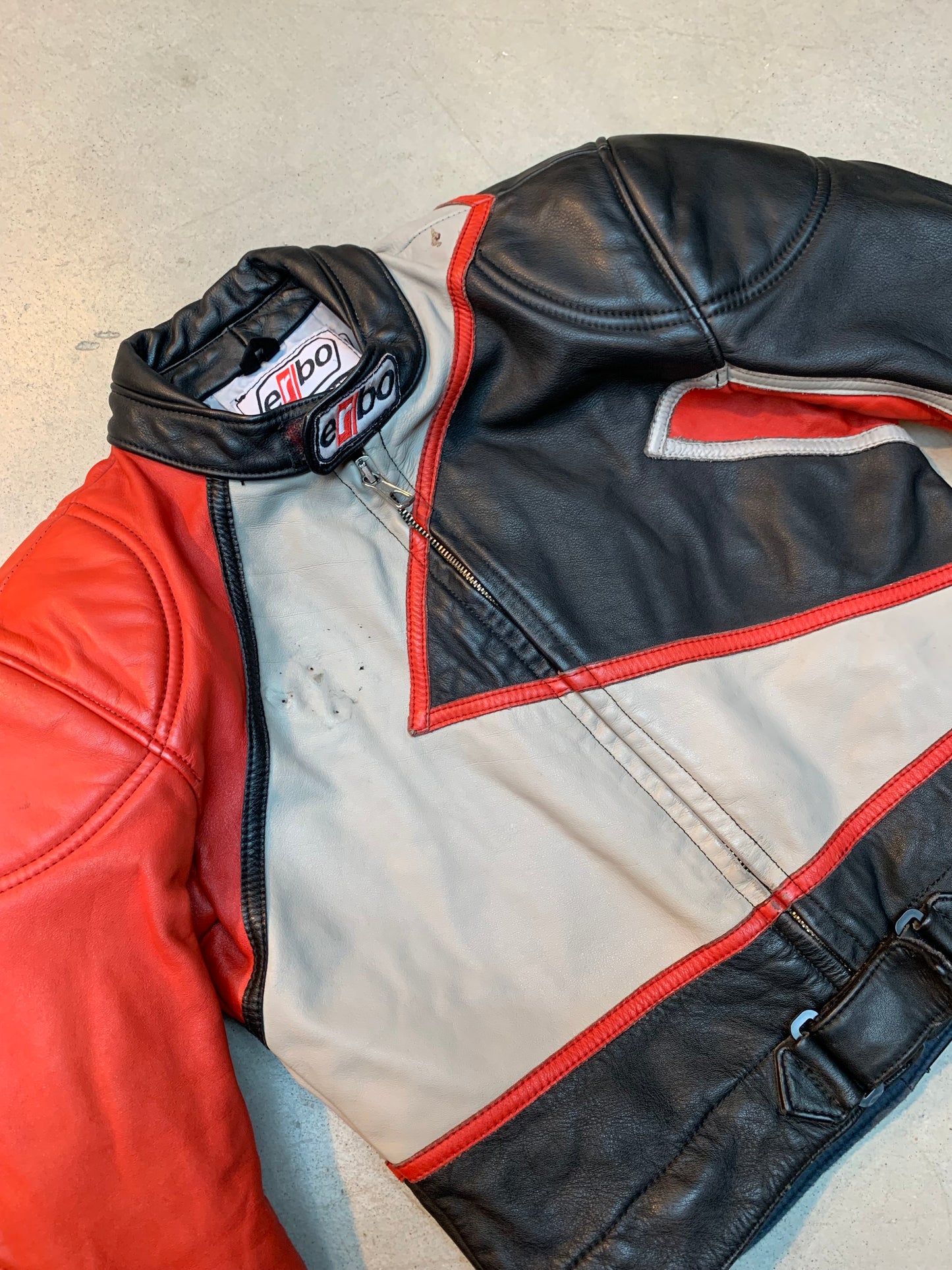 Unisex Erbo Vintage Leather Biker Jacket