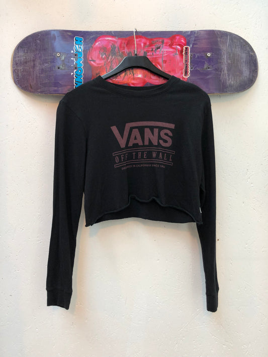Vans Black Long Sleeve Crop Top