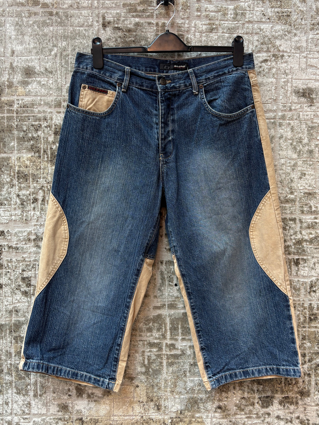 Men's Vintage Blue Beige Blend of America Denim Jorts