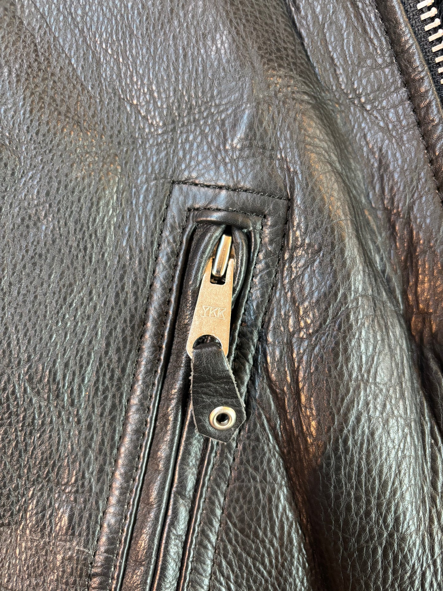 Vintage Black Leather Biker Jacket