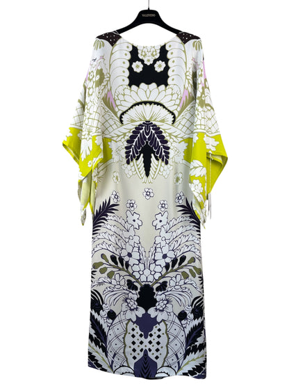 Valentino Garavani Tropical Word Arazzo Kaftan Dress