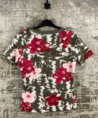 WISSMACH Womens Y2K Floral Army Pattern T Shirt