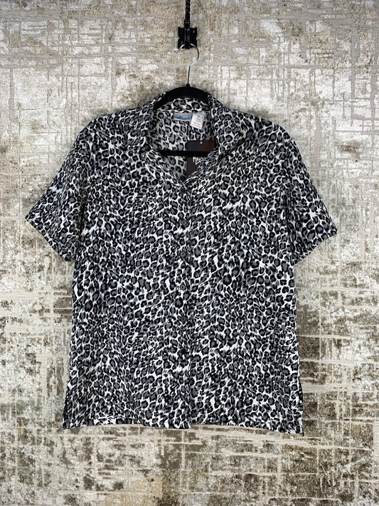 Womens Y2K Anna Leopard Print Button Up Shirt