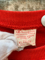 Men's Vintage Champion Red Blue and White Sweatshirt