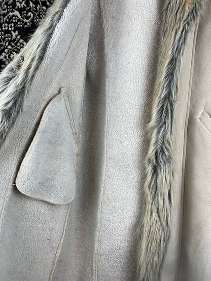 Women's Vintage Beige Faux Shearling Coat