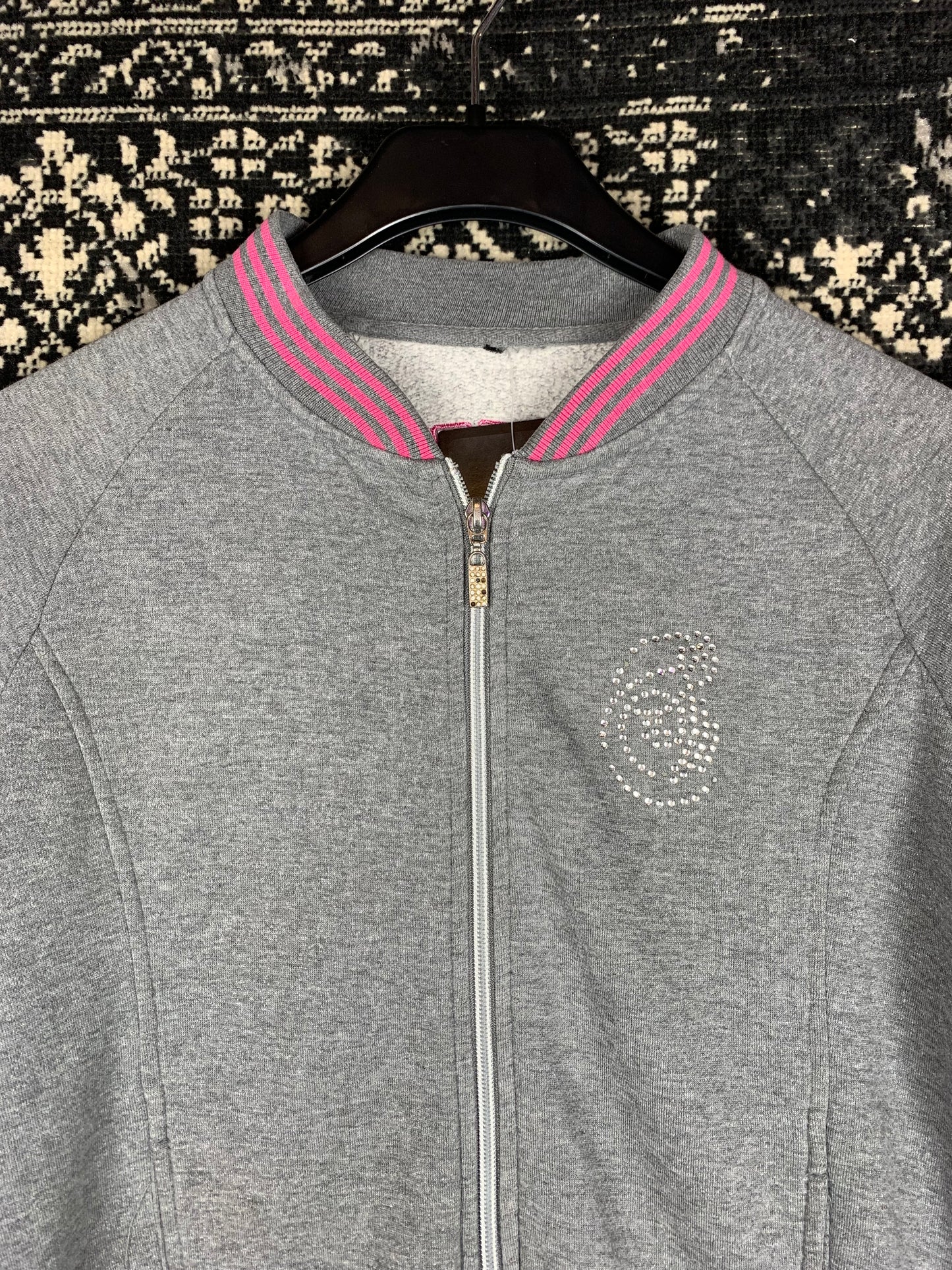 Women's Y2K Grey Beaded Hoodie