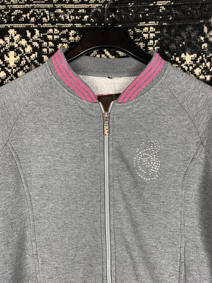 Women's Y2K Grey Beaded Hoodie