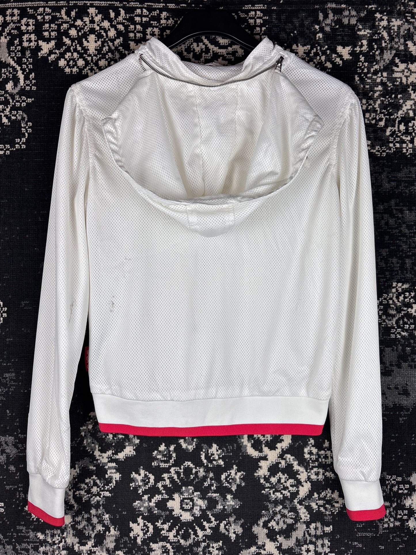 Women's Y2K SPEX White Mesh Zip Hoodie