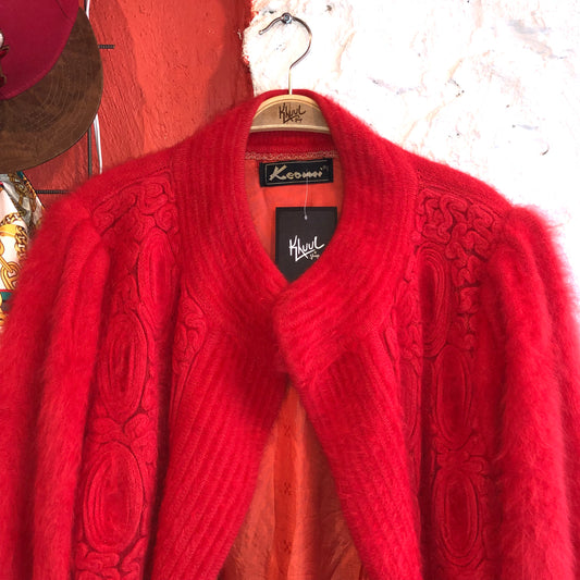 Red Fluffy Cardigan