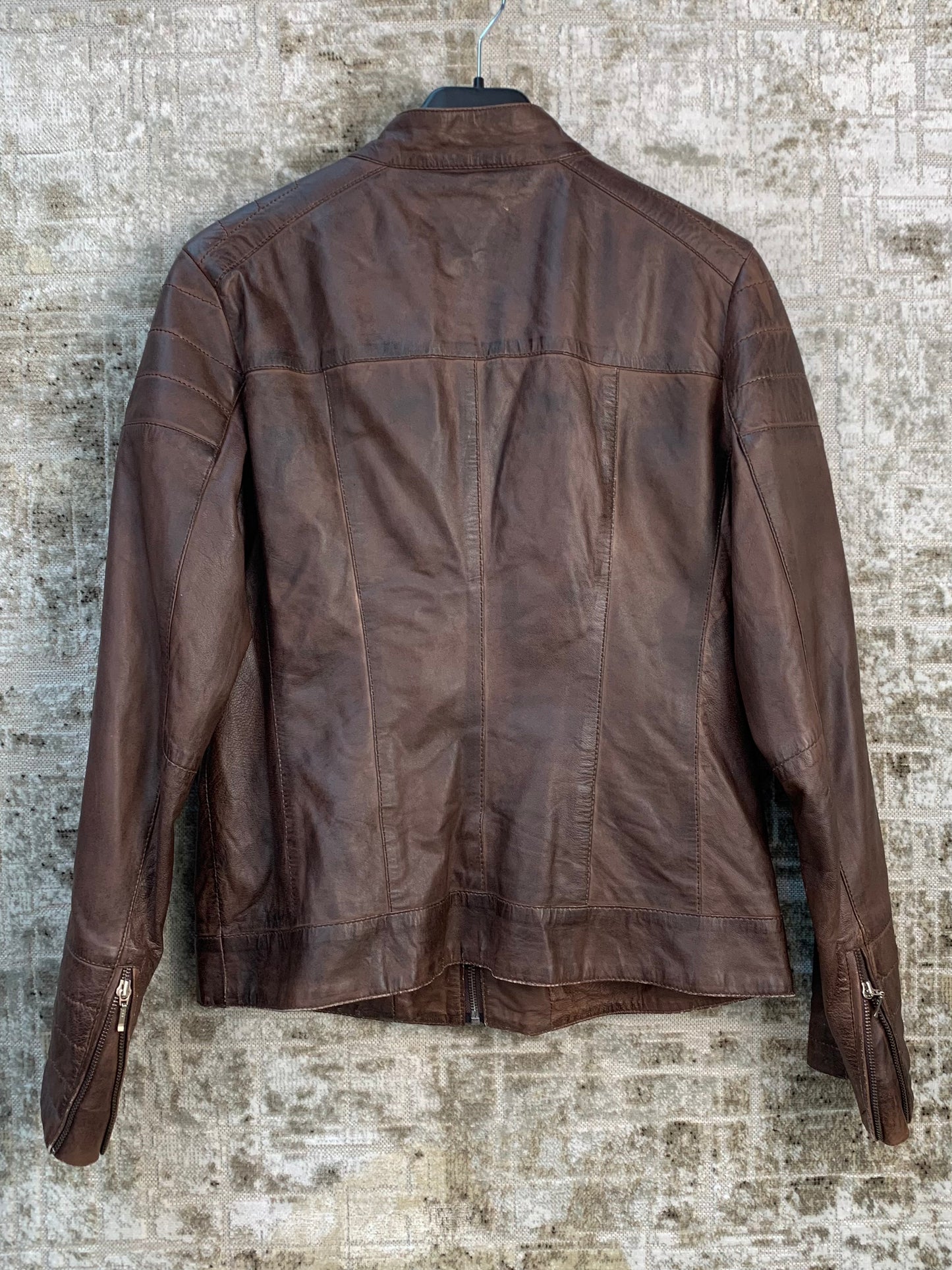 Mens Vintage Genuine Leather Dark Brown Jacket