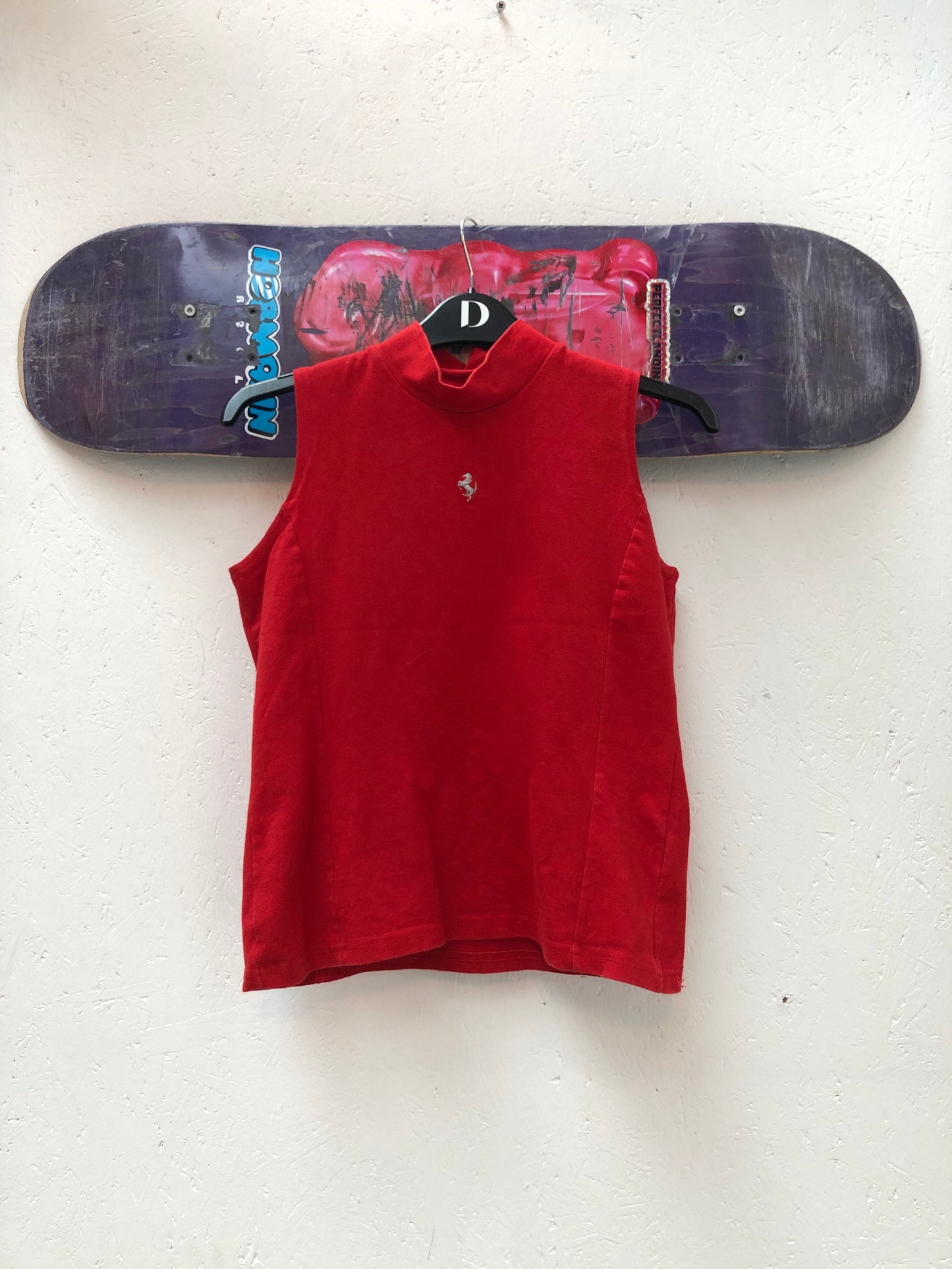 Red Ferrari Sleeveless Mock Neck Top