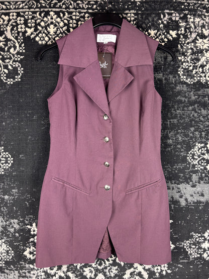 Women's Vintage Purple Sleeveless Office Vest