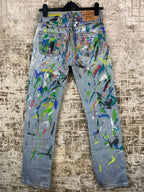 Levi's Womens Light Wash Painted Patchwork Jeans