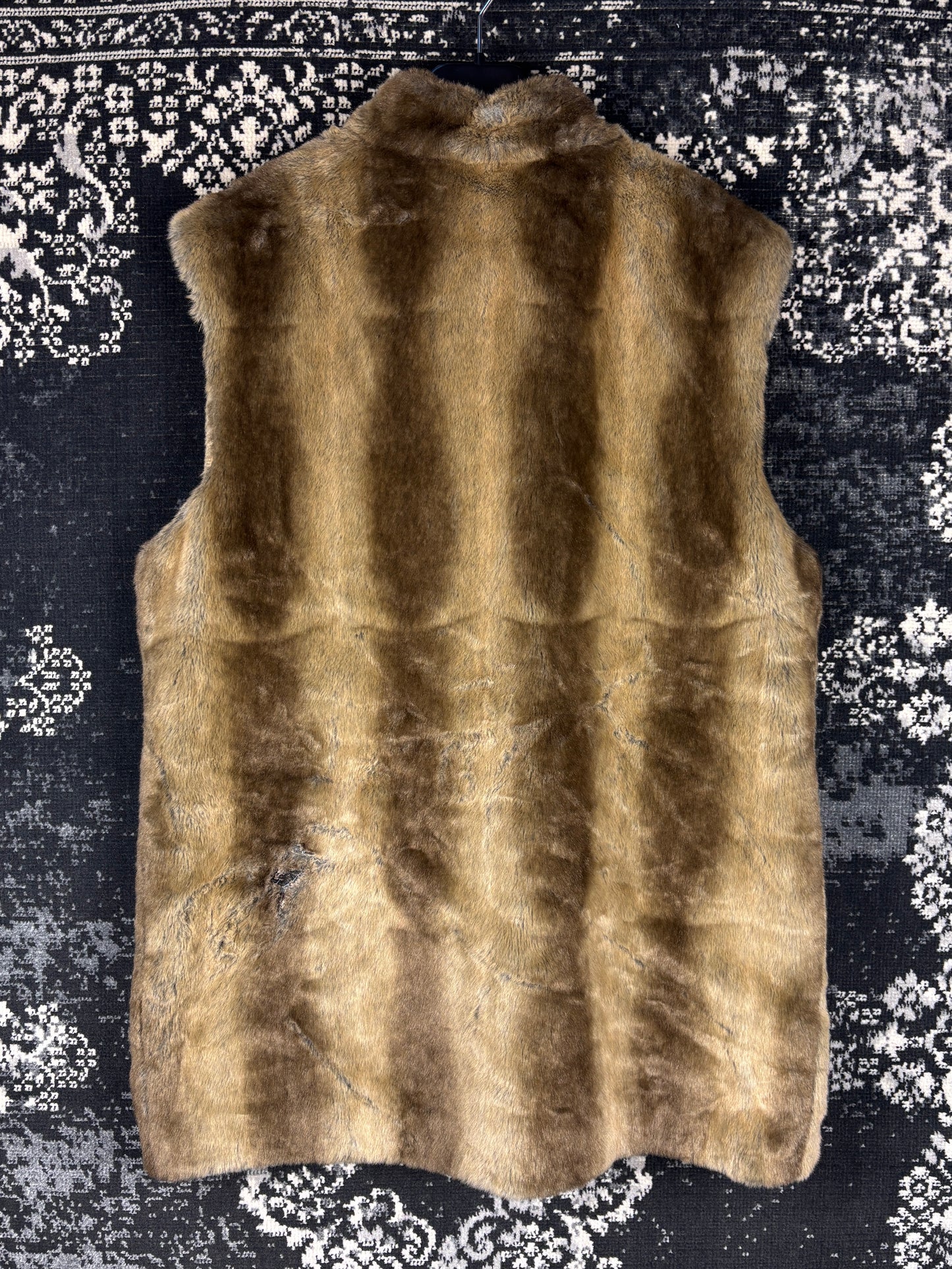 Women's Vintage Greyish Brown Faux Fur Vest