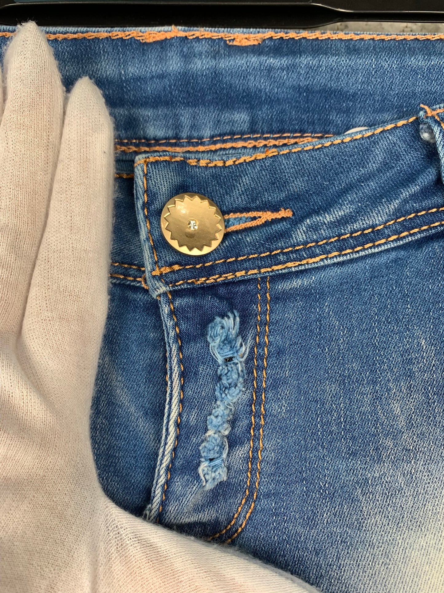 Womens Low Waist Ripped Skinny Jeans