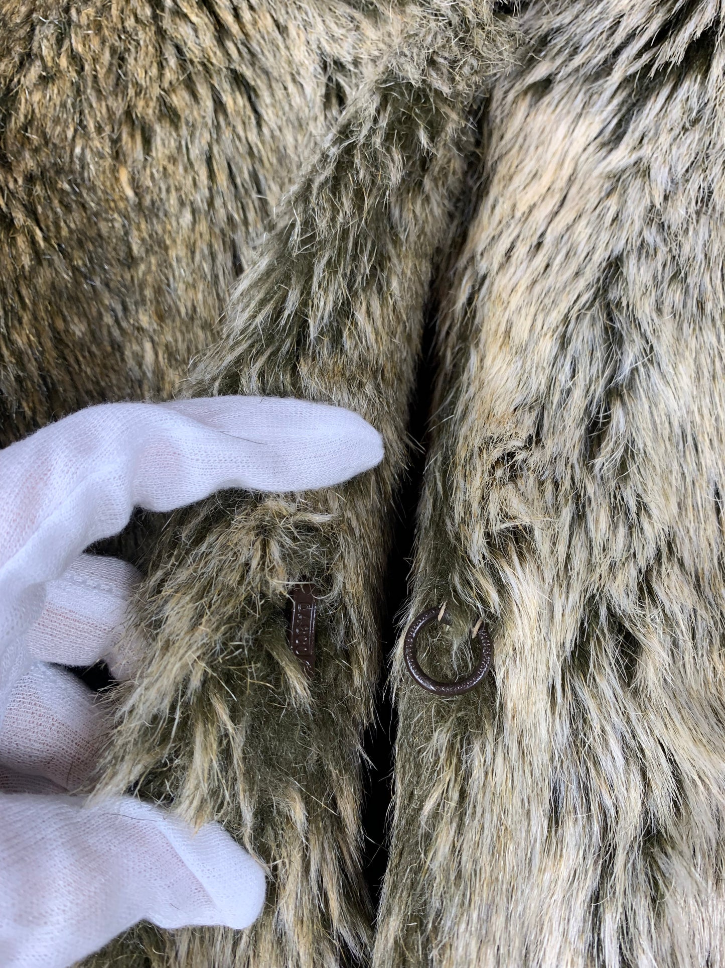 Women's Vintage Greyish Brown Faux Fur Coat