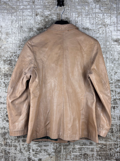 Vintage Double-Breasted Leather Jacket