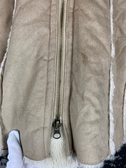 Women's Vintage Creamy Faux Suede Coat