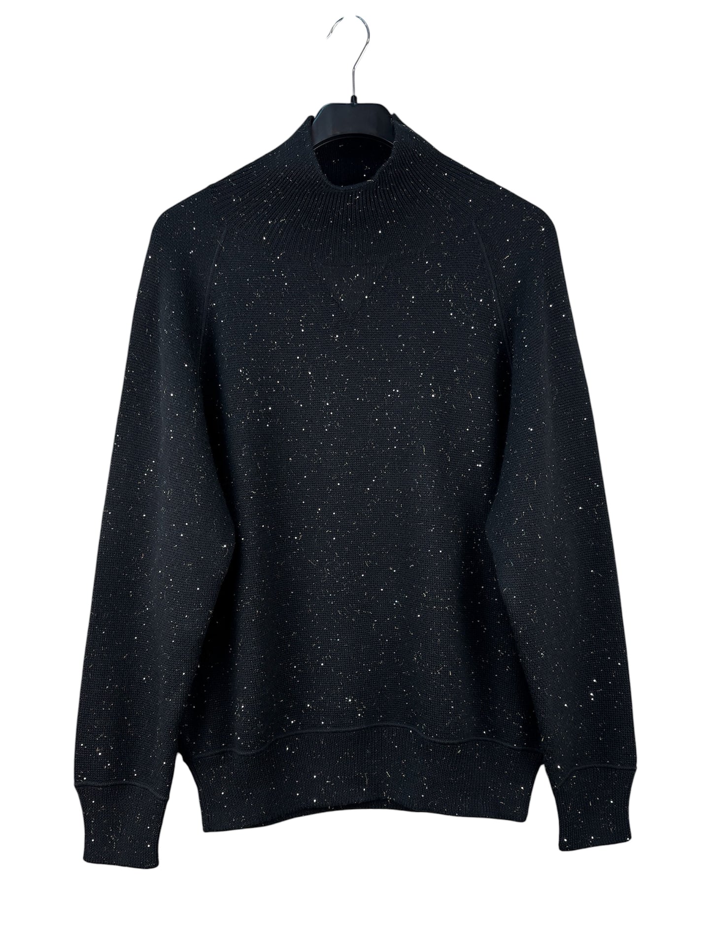 Salvatore Ferragamo Men's Black Speckle Knit Jumper