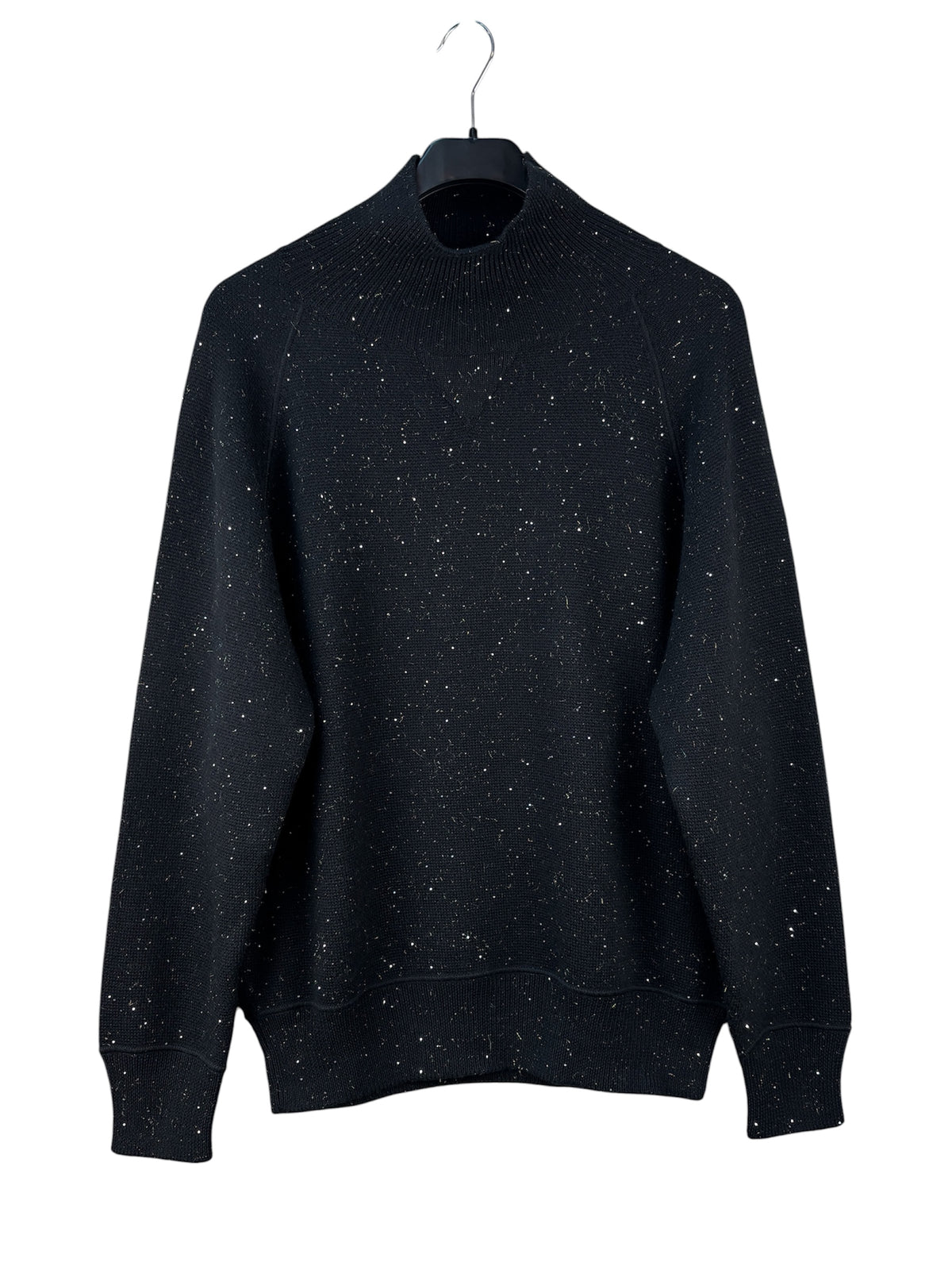 Salvatore Ferragamo Men's Black Speckle Knit Jumper