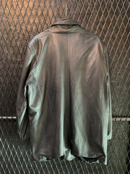 Black Leather Coat – Men’s XL